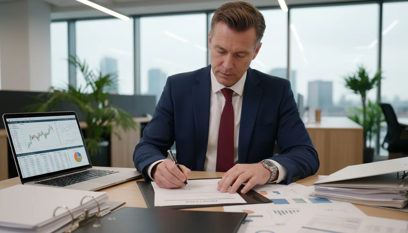 Professional signing invoice document