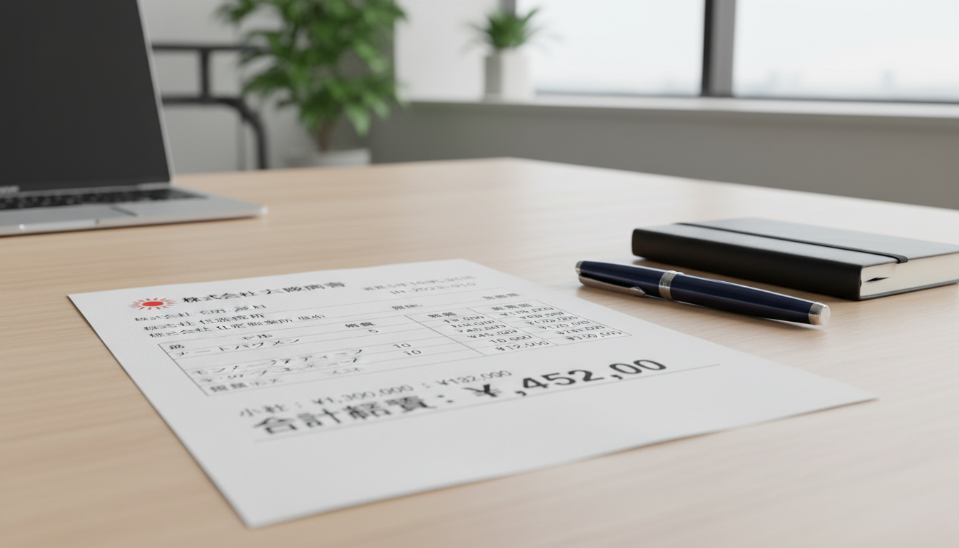 Japanese invoice document close-up