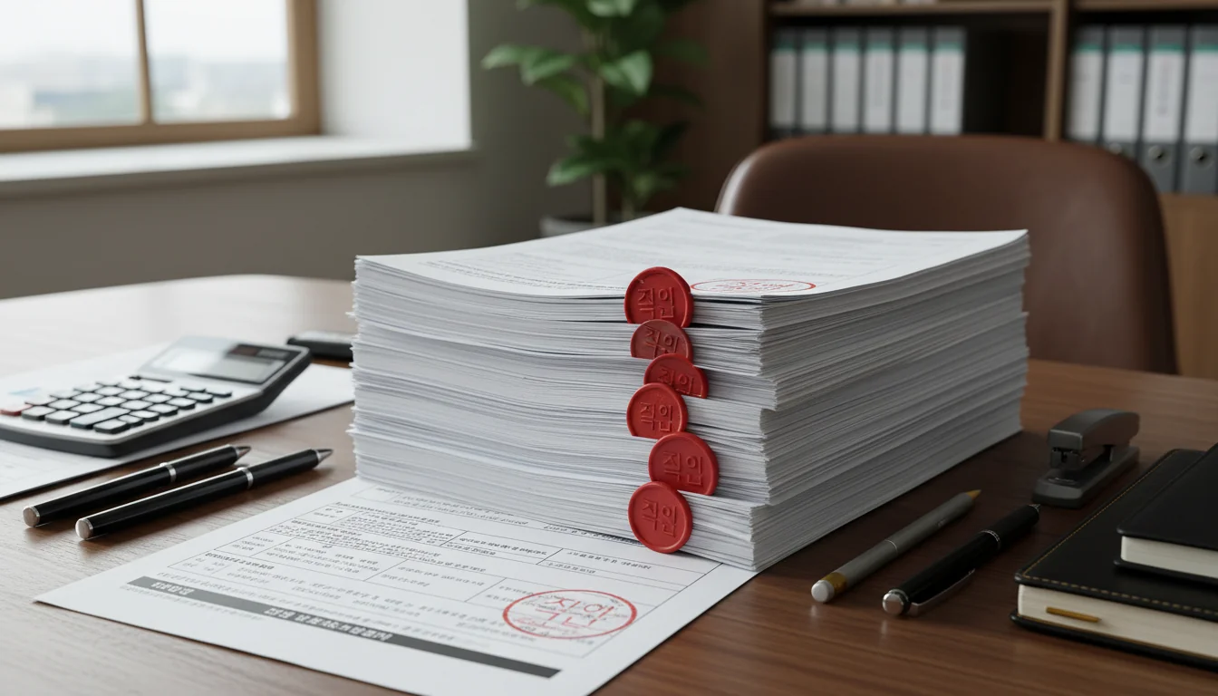 Stack of official corporate documents