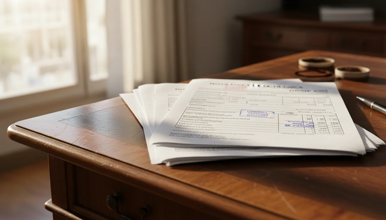 Stack of official Nota Fiscal documents