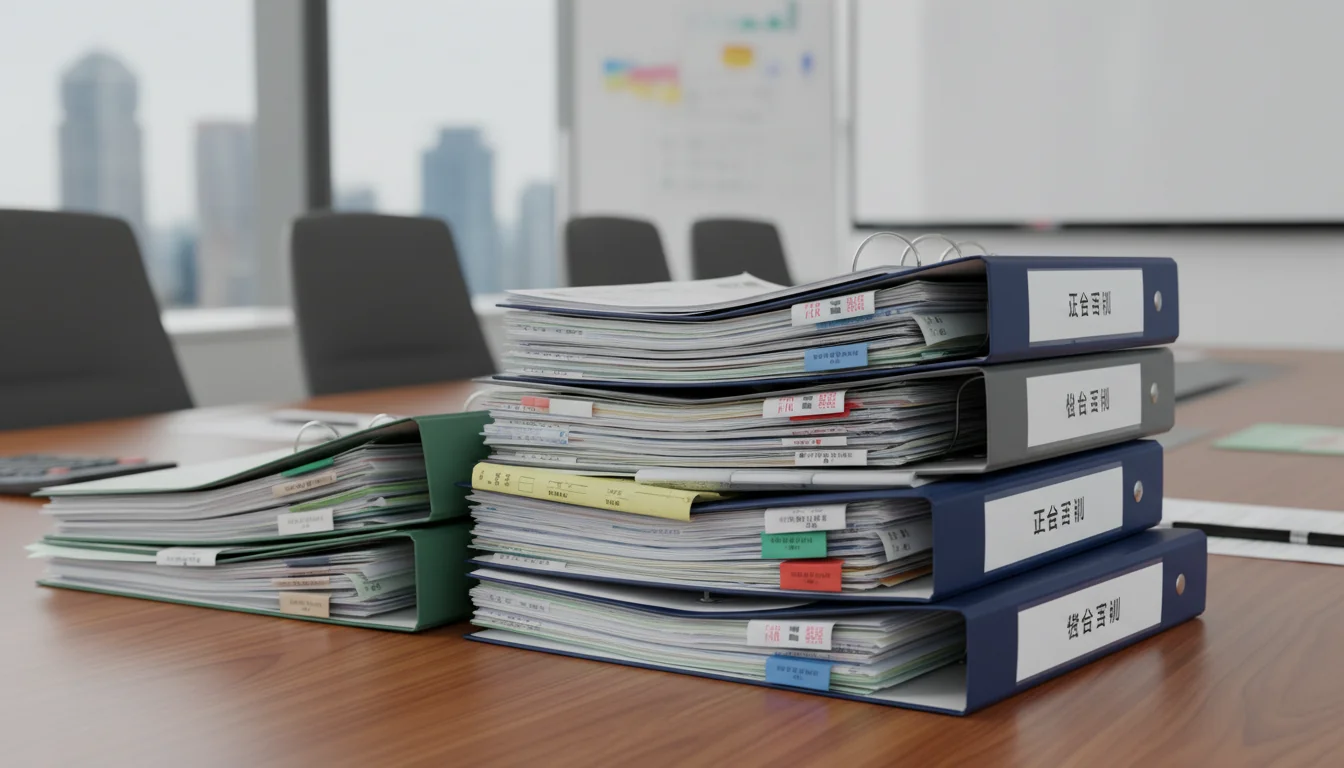 Stack of corporate tax documents