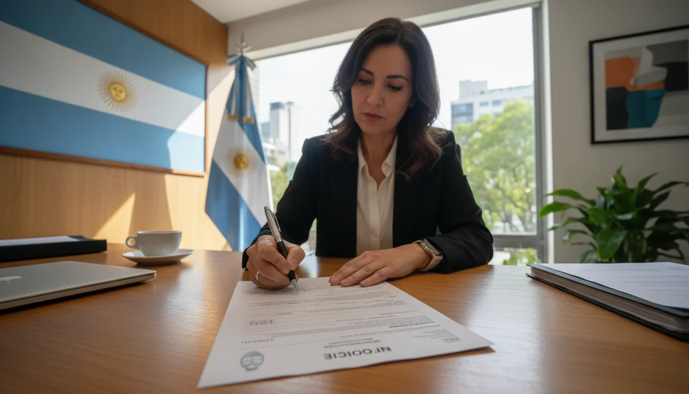Invoice document with Argentine flag.