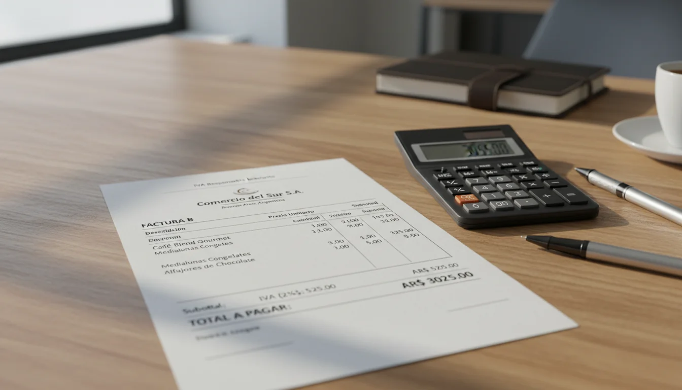 Argentine invoice with VAT details