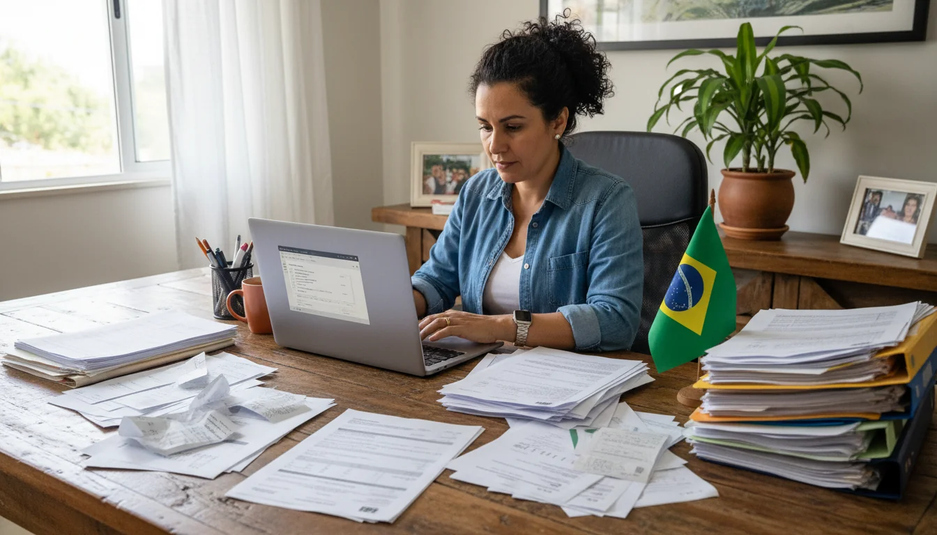 Tax documents including receipts organized.