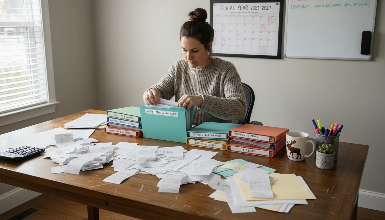 Organizing paper receipts for taxes