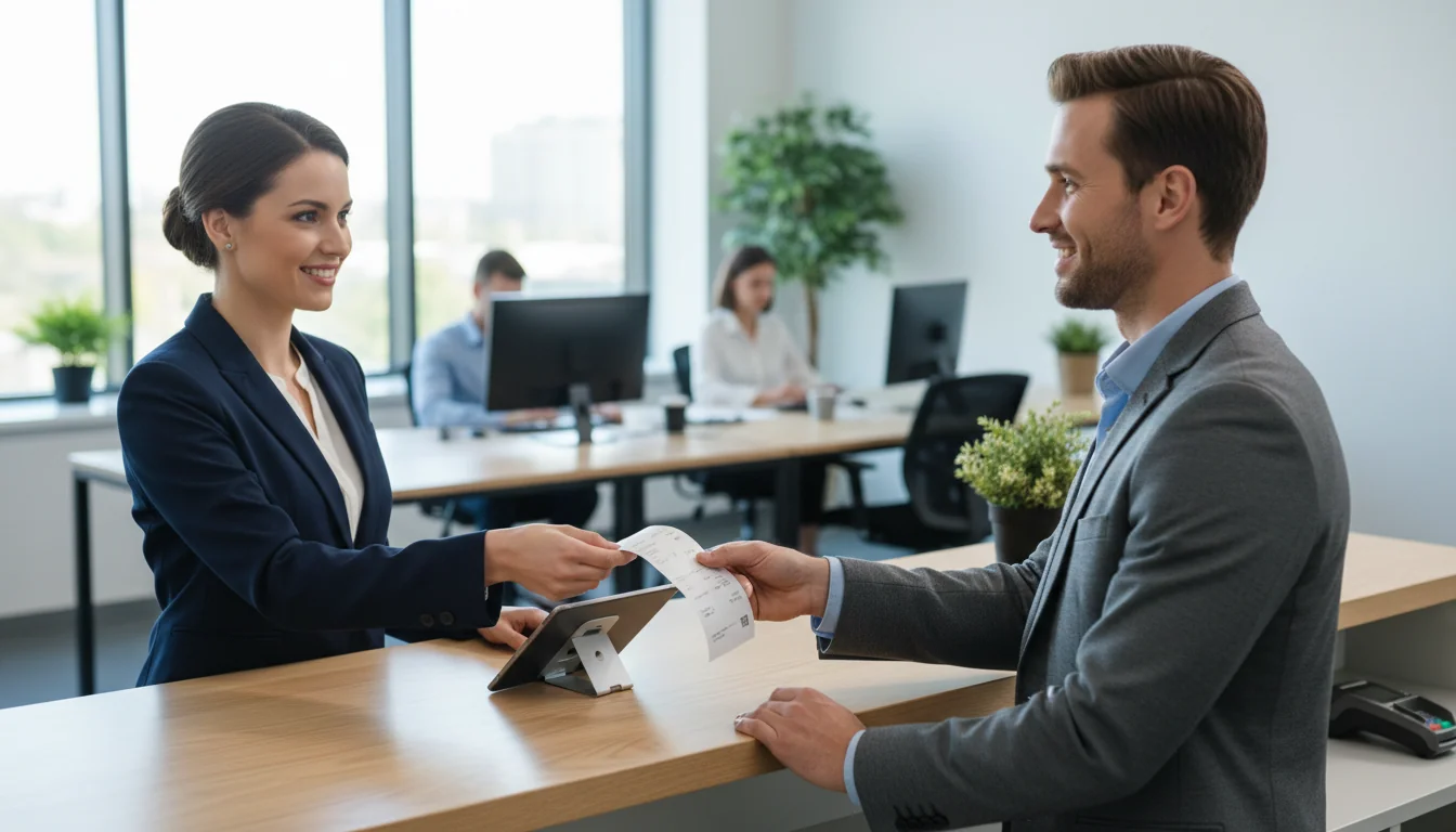 Issuing a business receipt to customer