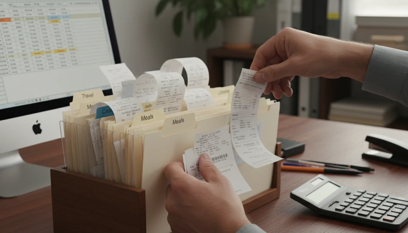 Organizing receipts in a filing system