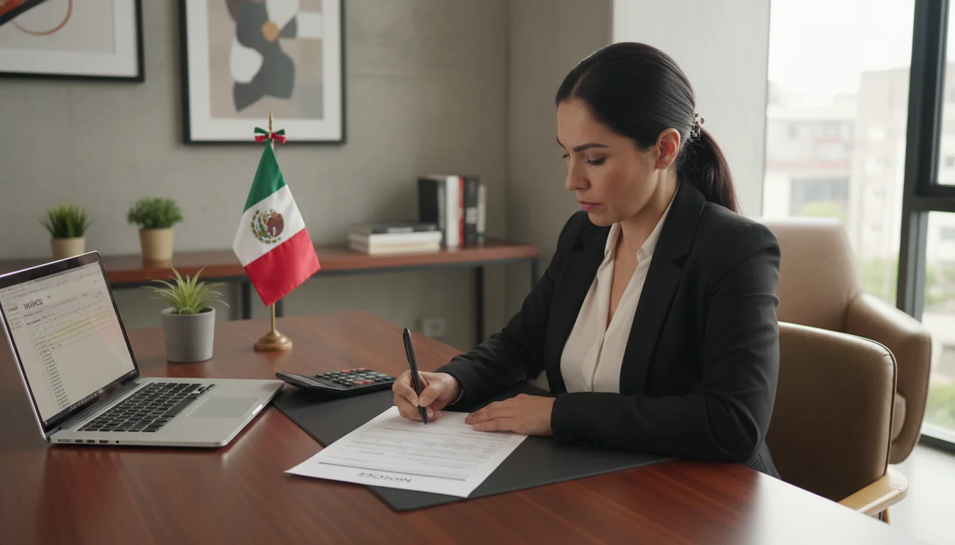 Invoice form on Mexican desk