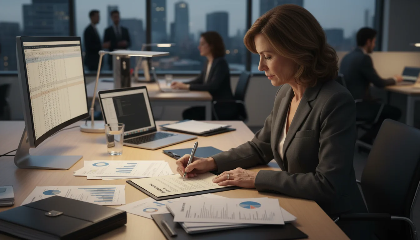 Professional signing formal receipt