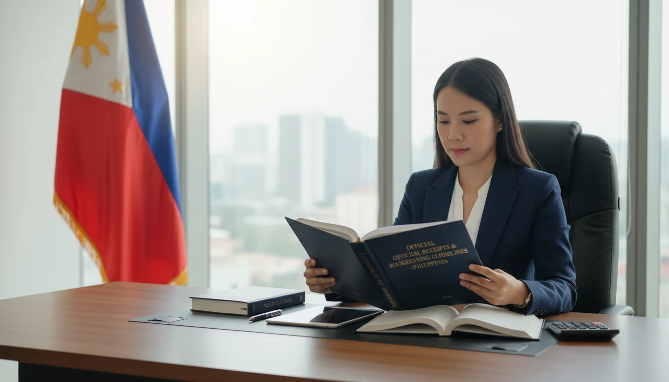 Accountant reviewing receipt guidelines