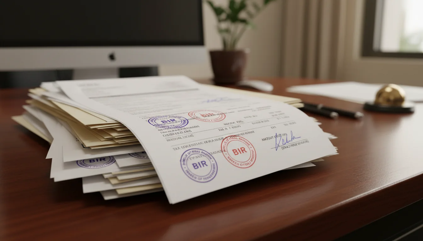 Stack of Philippine corporate receipts