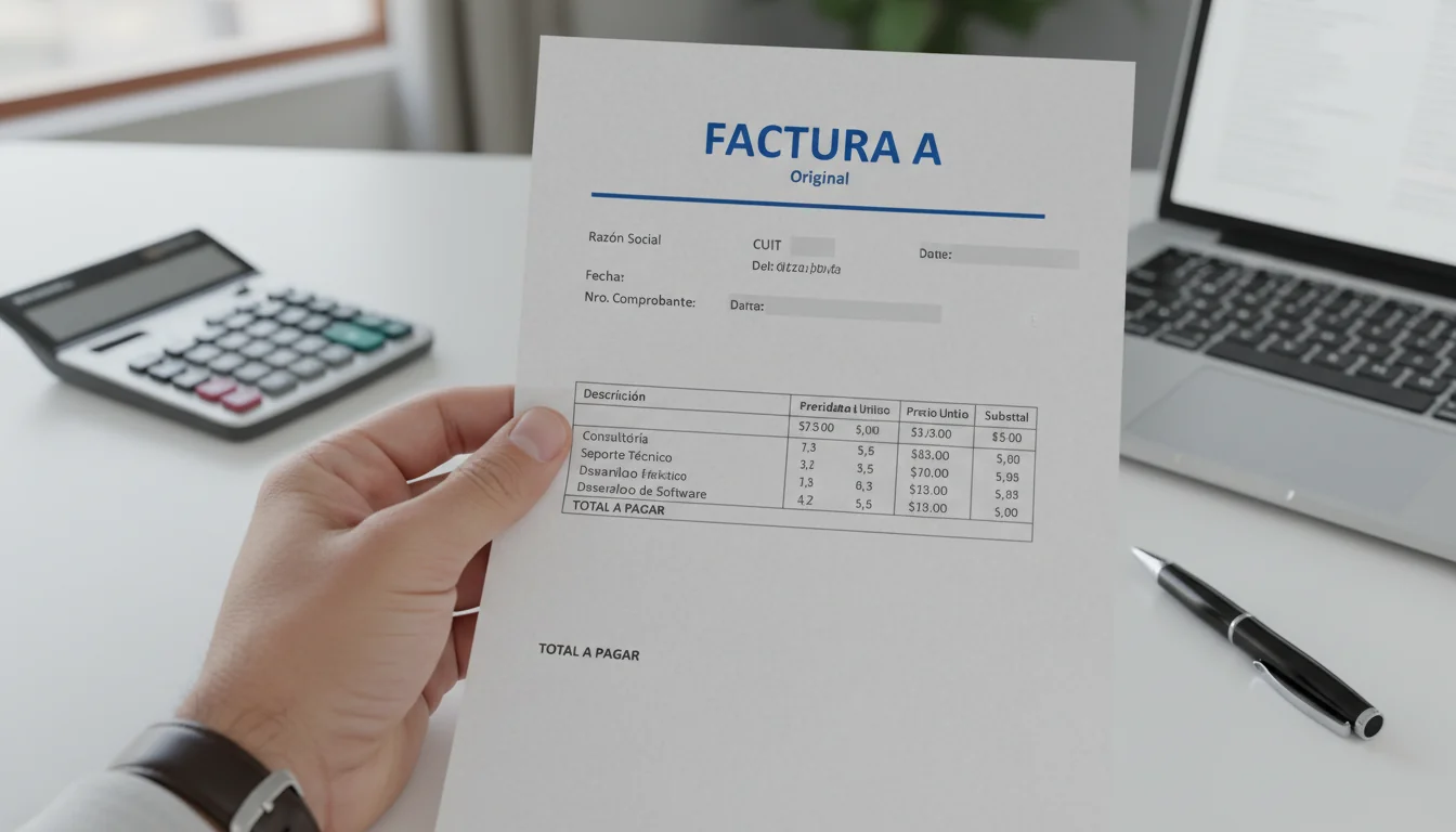 Argentine invoice document close-up