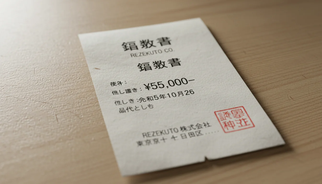 Japanese receipt document close-up