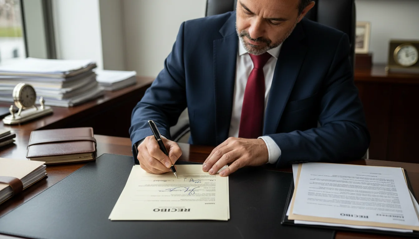 Signing Recibo documents