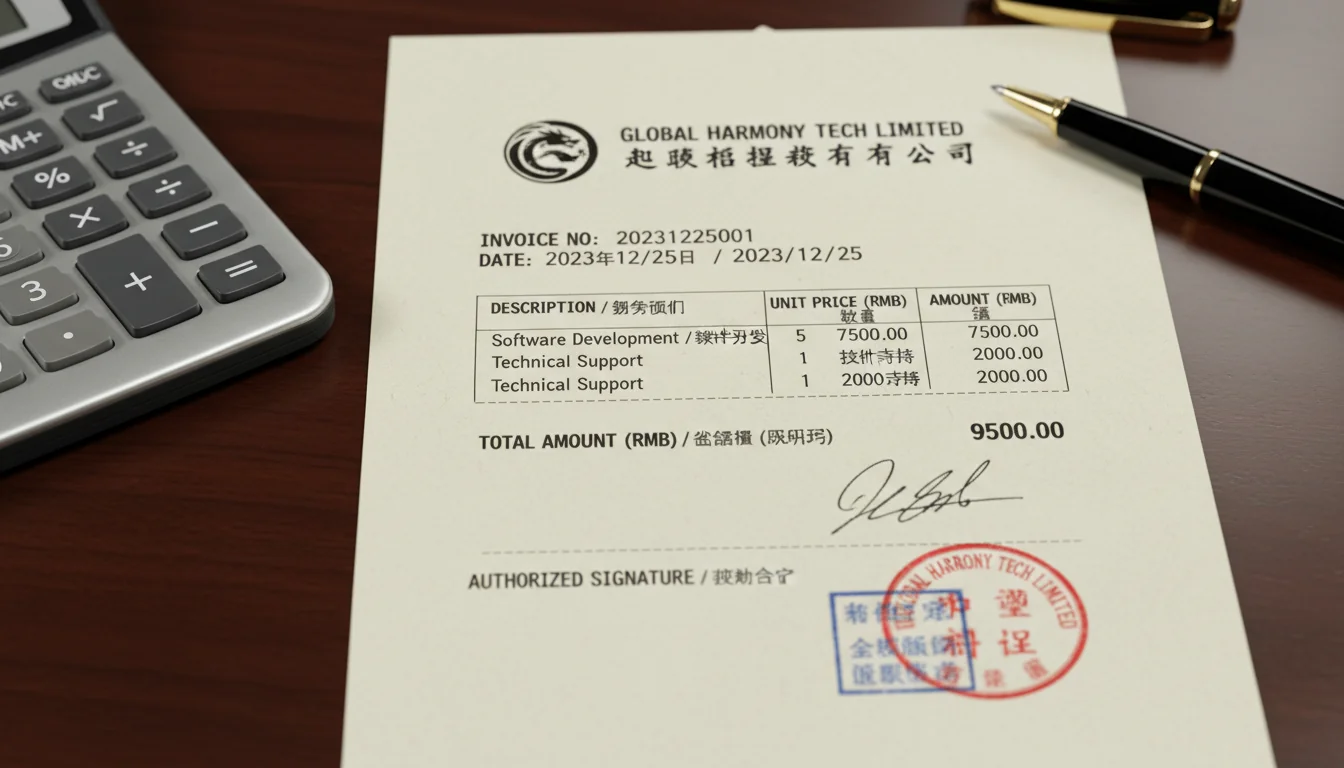 Chinese official receipt document