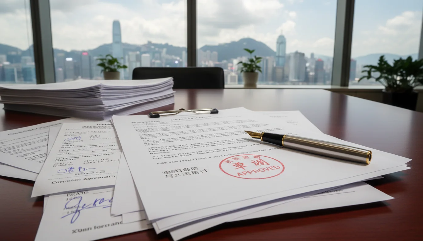 Stack of official Hong Kong documents