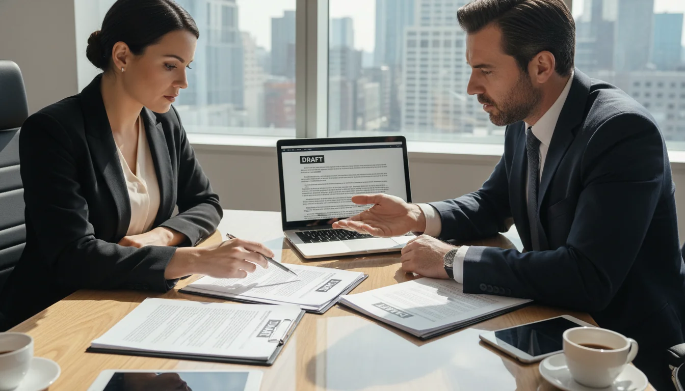 Team reviewing agreement terms