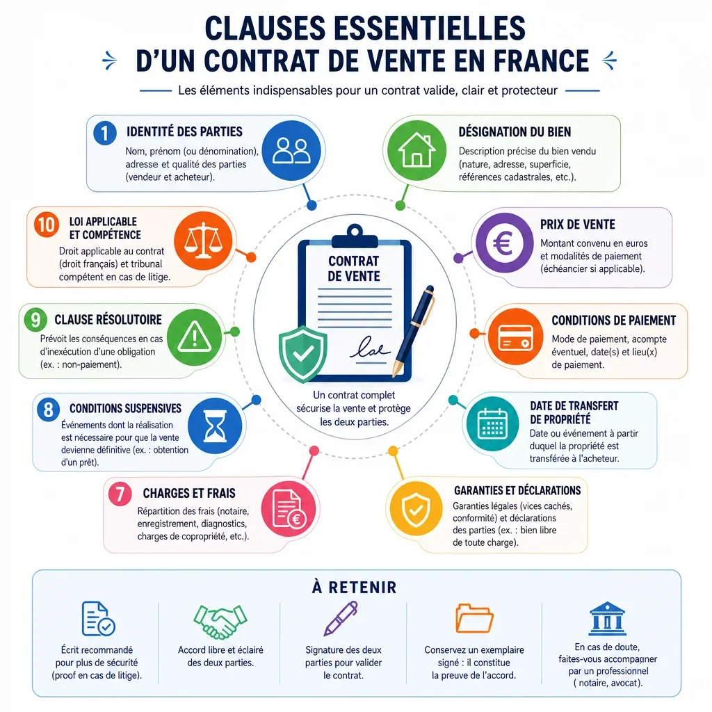 Clauses essentielles d’un contrat de vente