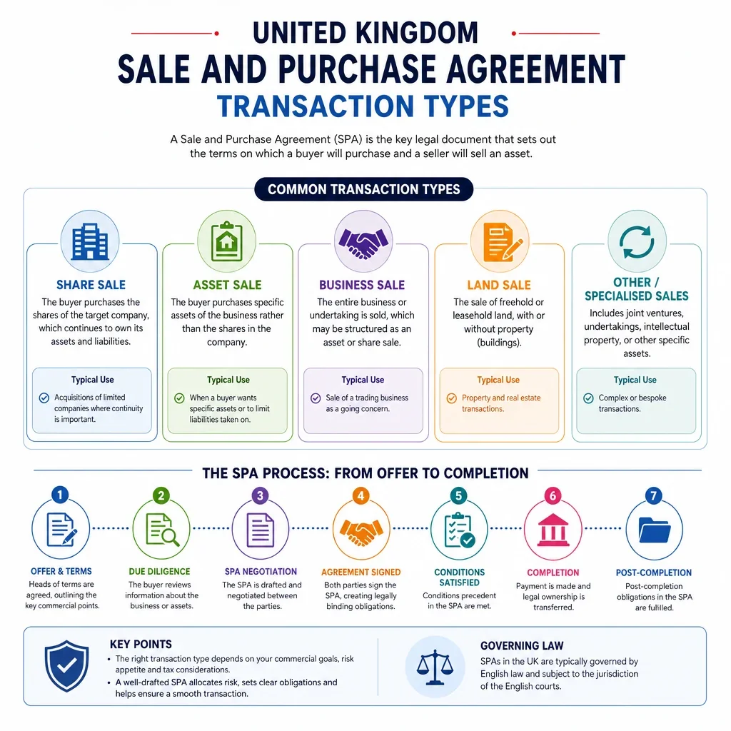 Sale and Purchase Agreement Transaction Types