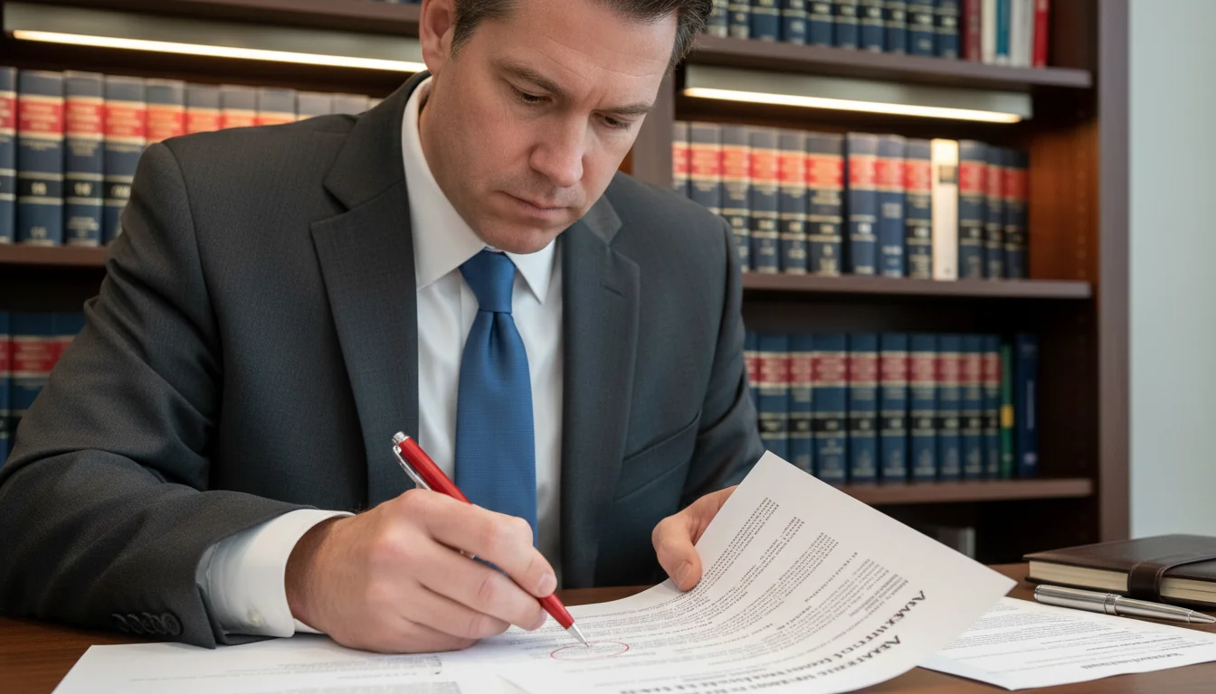 Reviewing purchase agreement clauses.