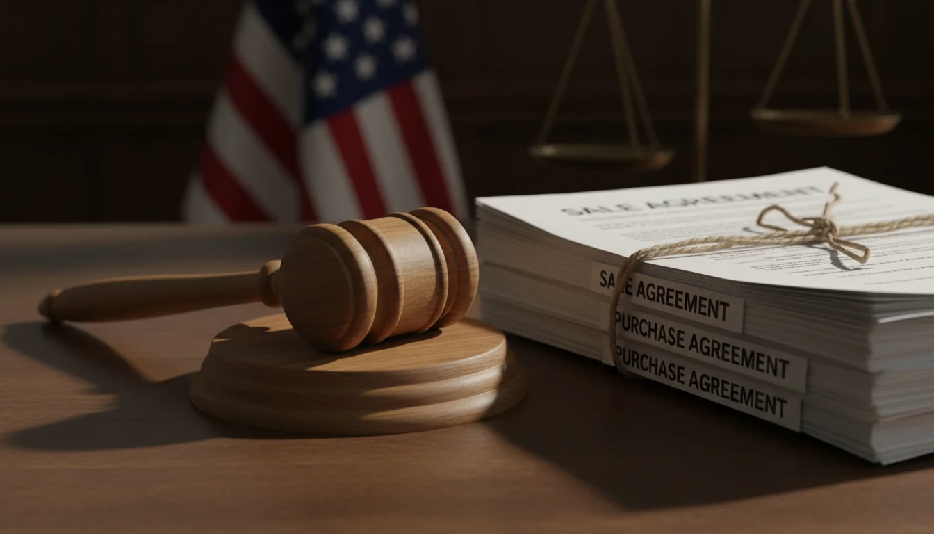 Gavel and legal documents stack