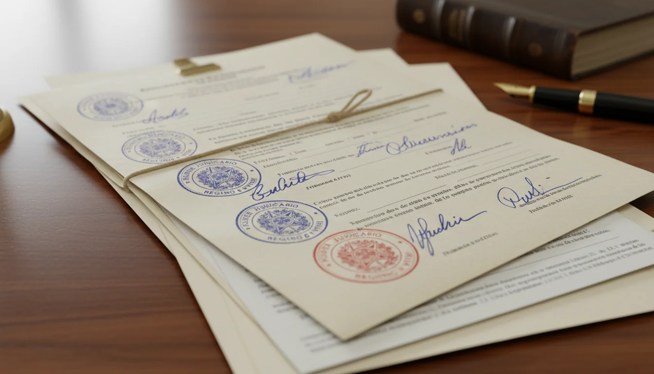 Stack of Brazilian real estate contracts