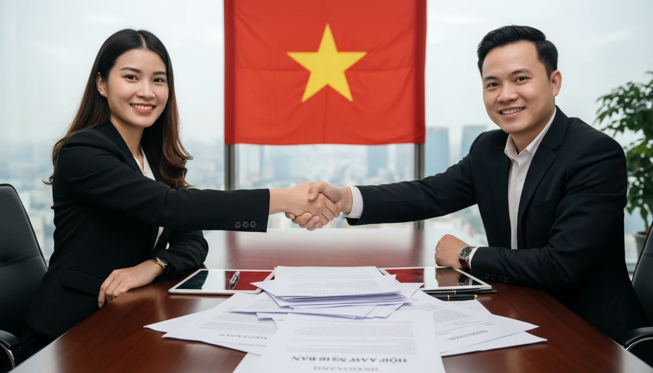 Vietnamese contract signing professionals
