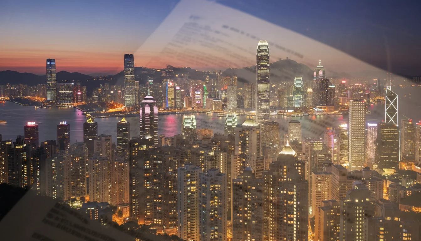 Hong Kong skyline with contract overlay