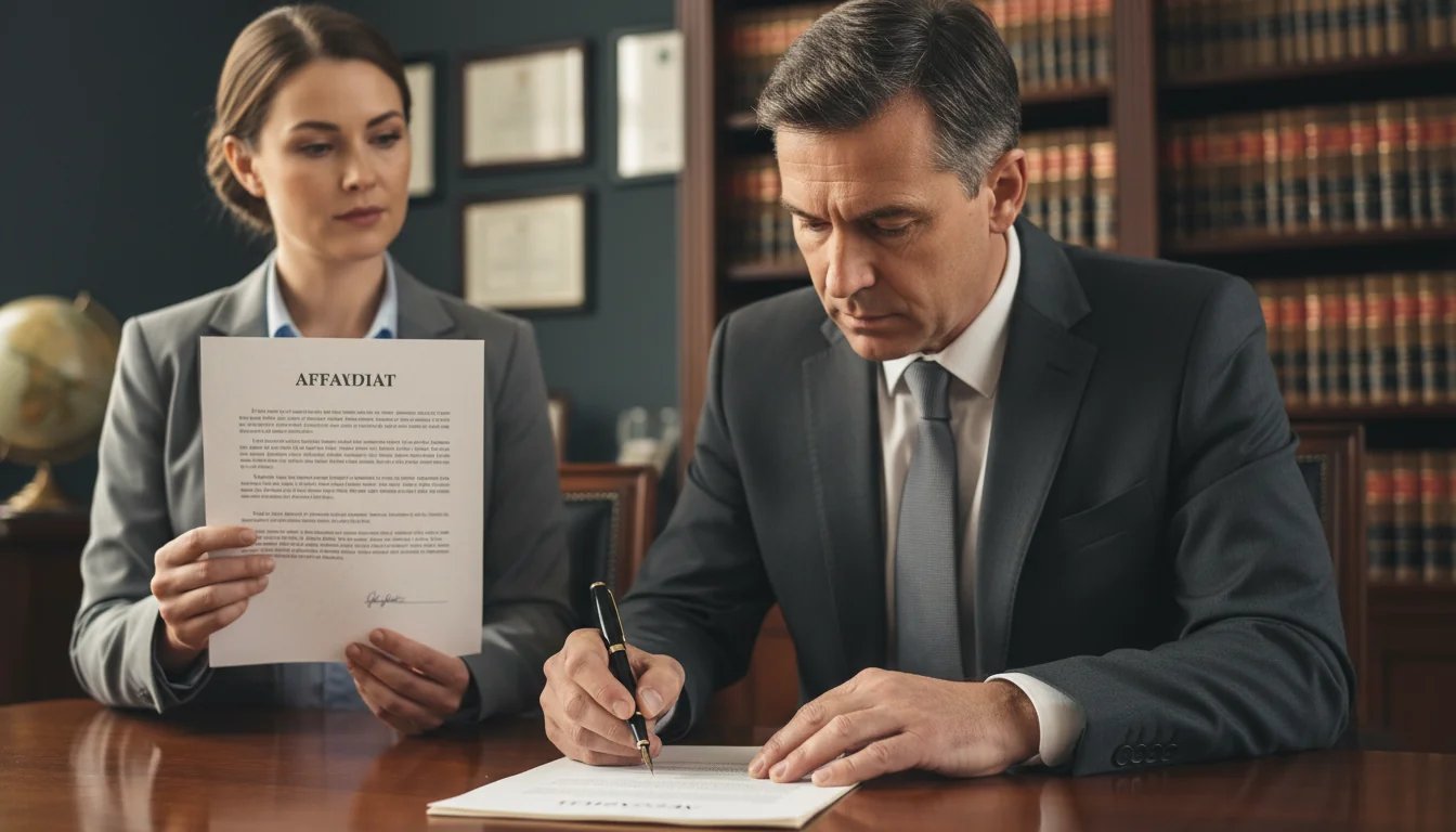 Signing affidavit with witness present