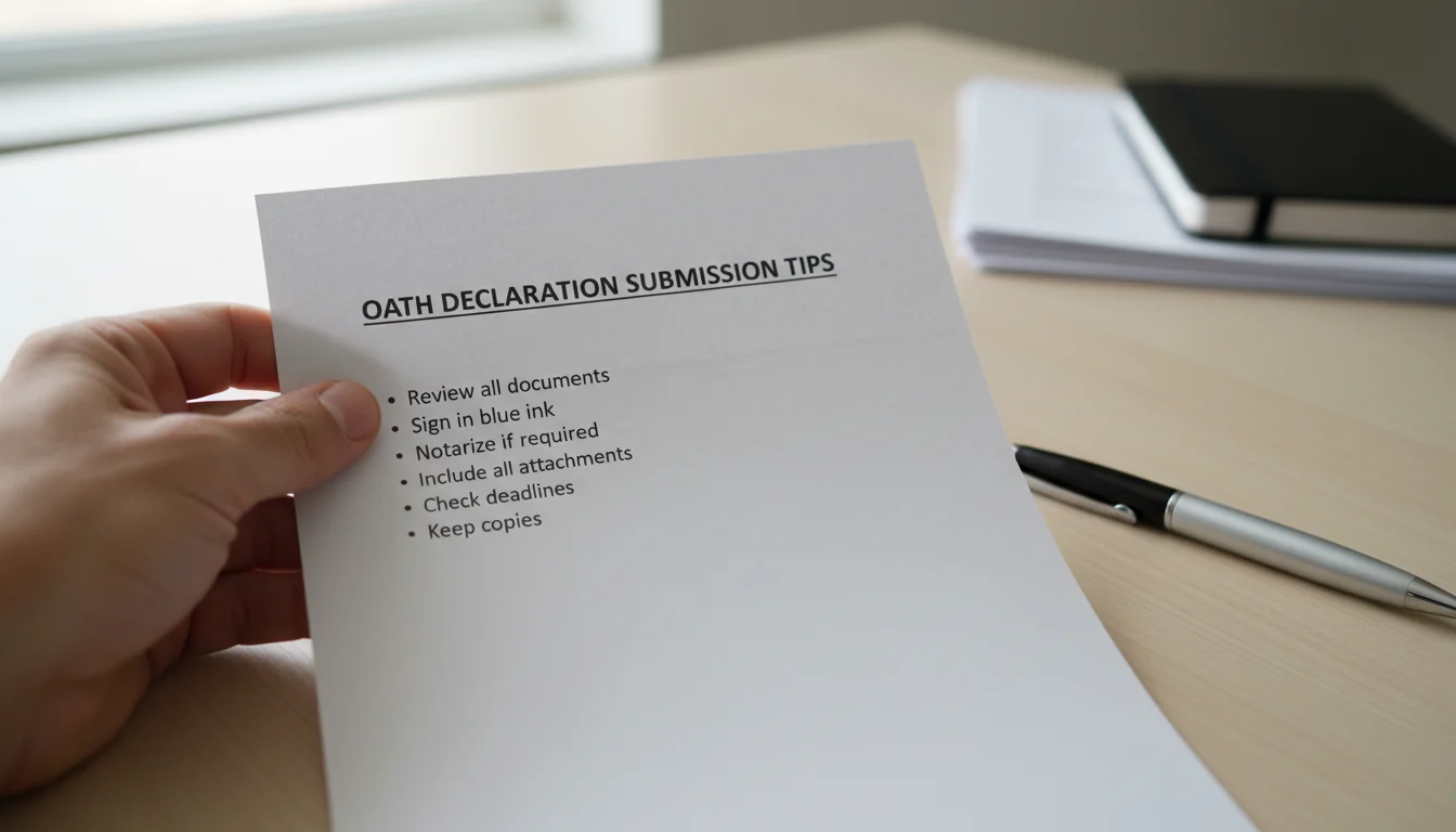 Checklist for oath submission tips