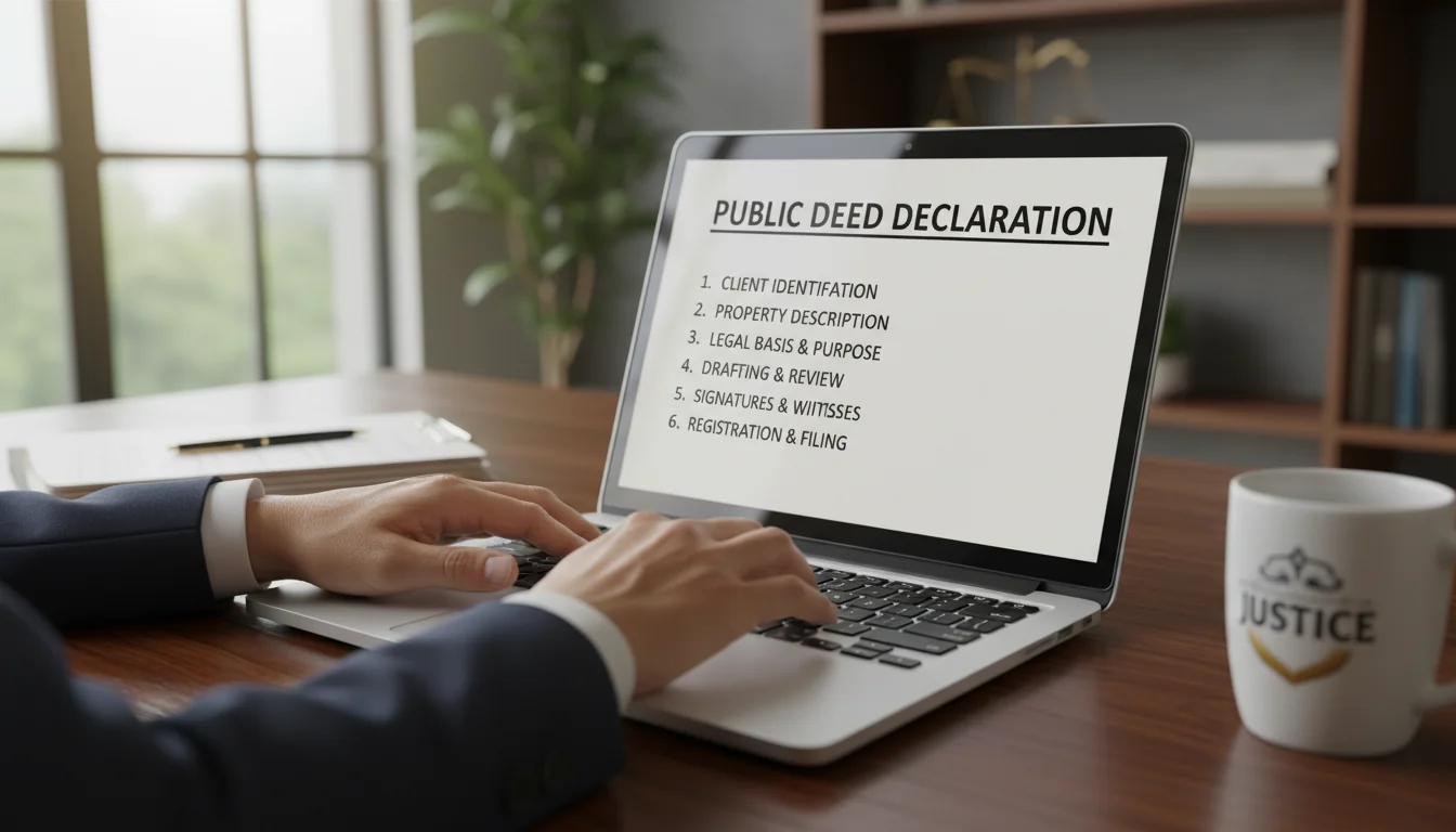 Drafting legal declaration steps