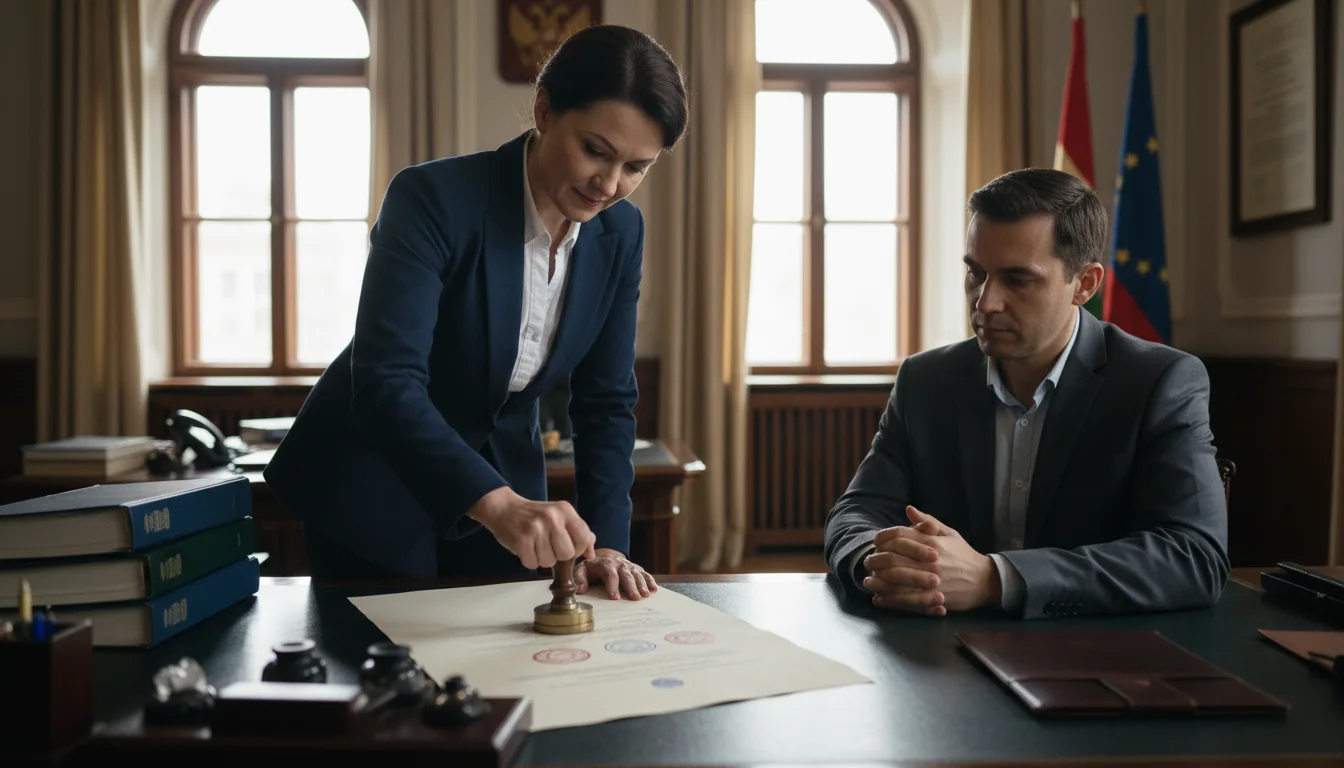 Notary certifying document