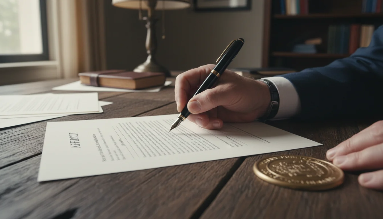 Signature on affidavit document