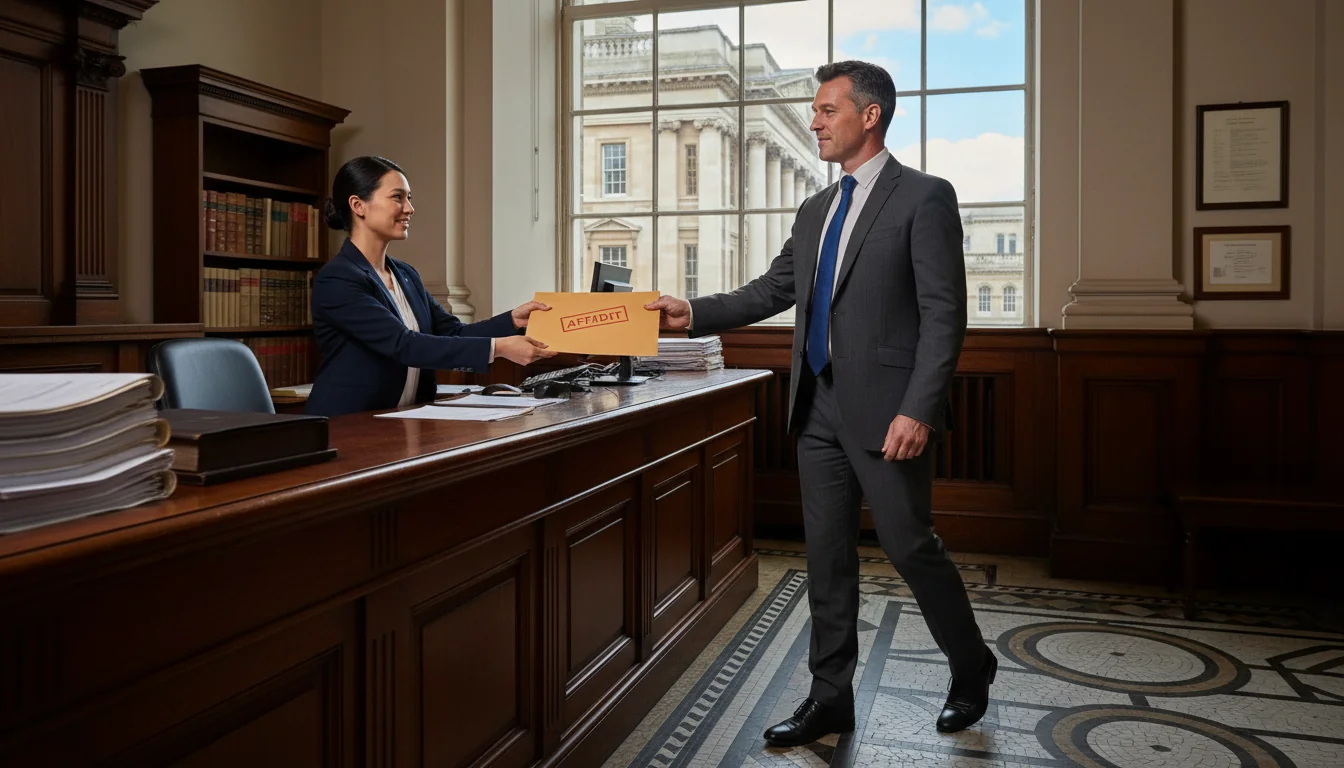 Filing affidavit at UK court