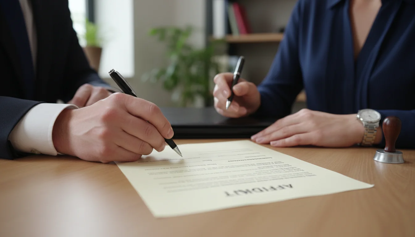 Signing affidavit with witness present