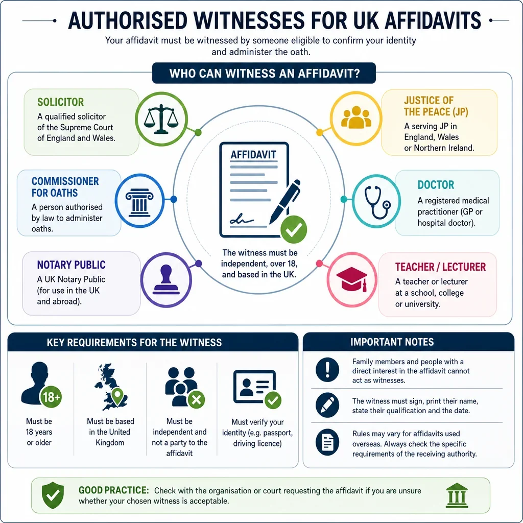 Authorised witnesses for UK affidavits