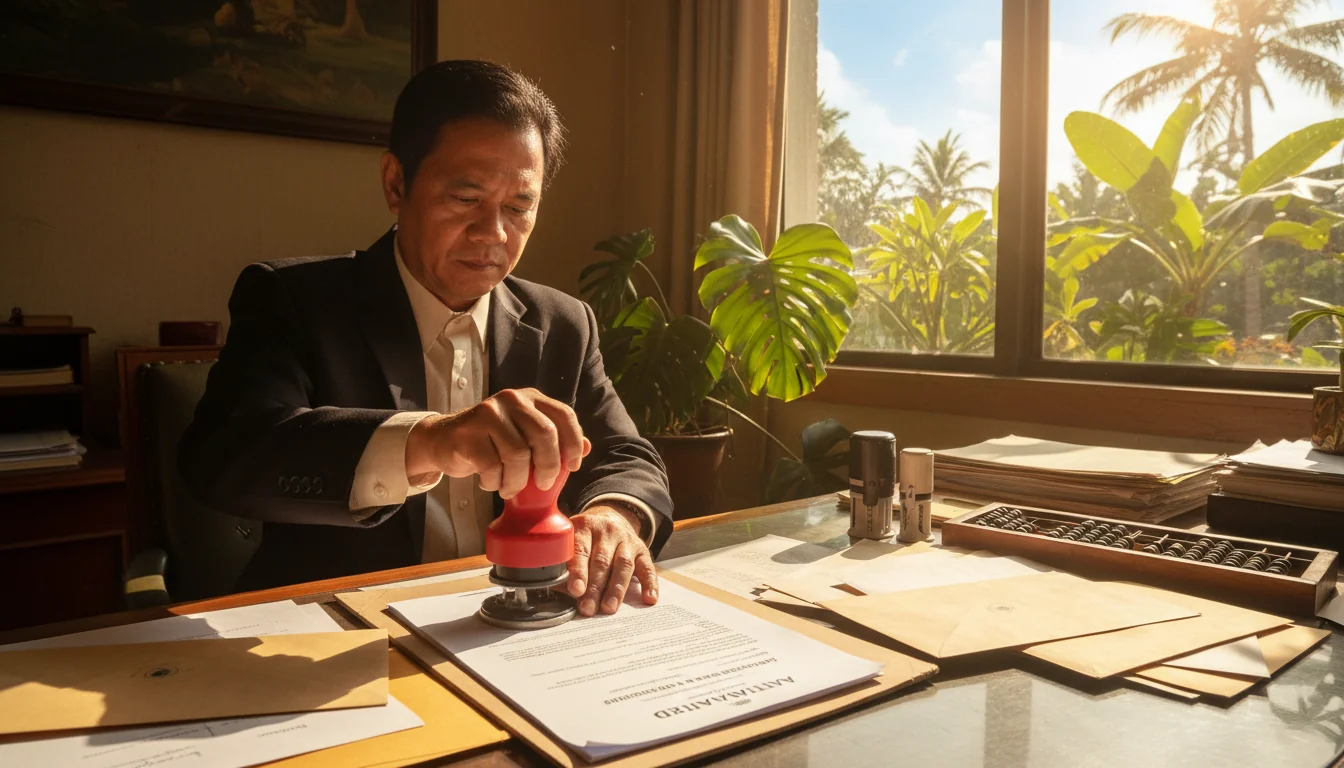 Notary sealing affidavit document