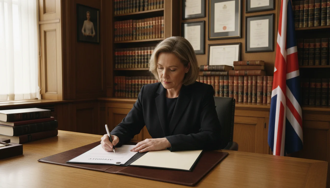 Person signing affidavit document