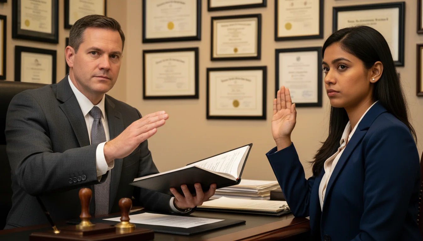 Notary witnessing oath affirmation