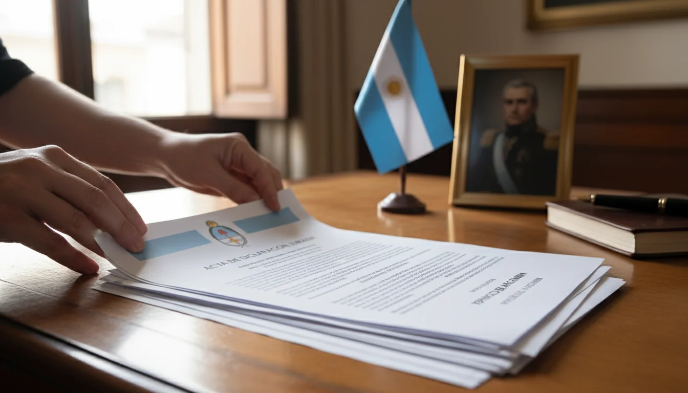Stack of official Argentine documents