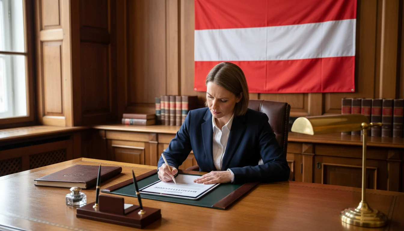 Austrian legal document with signature