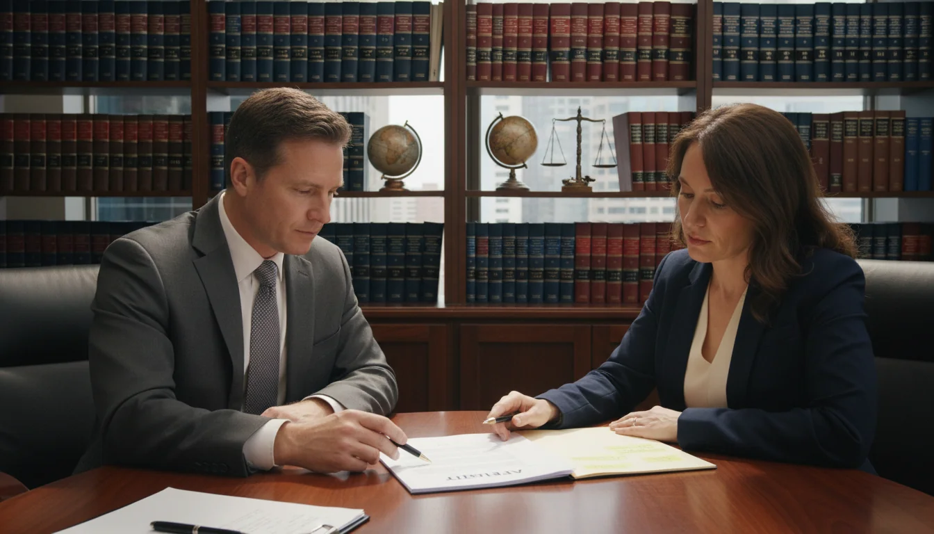 Reviewing affidavit with client