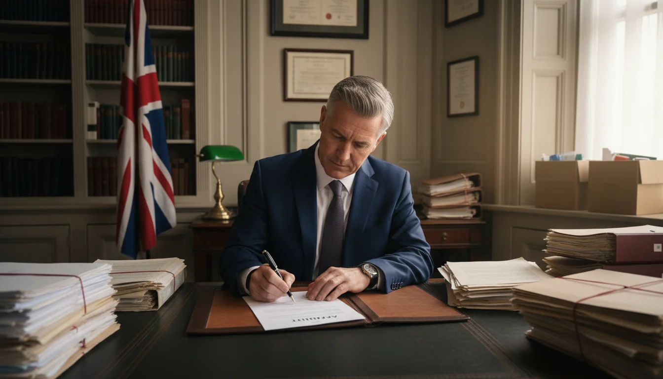 Person signing affidavit document