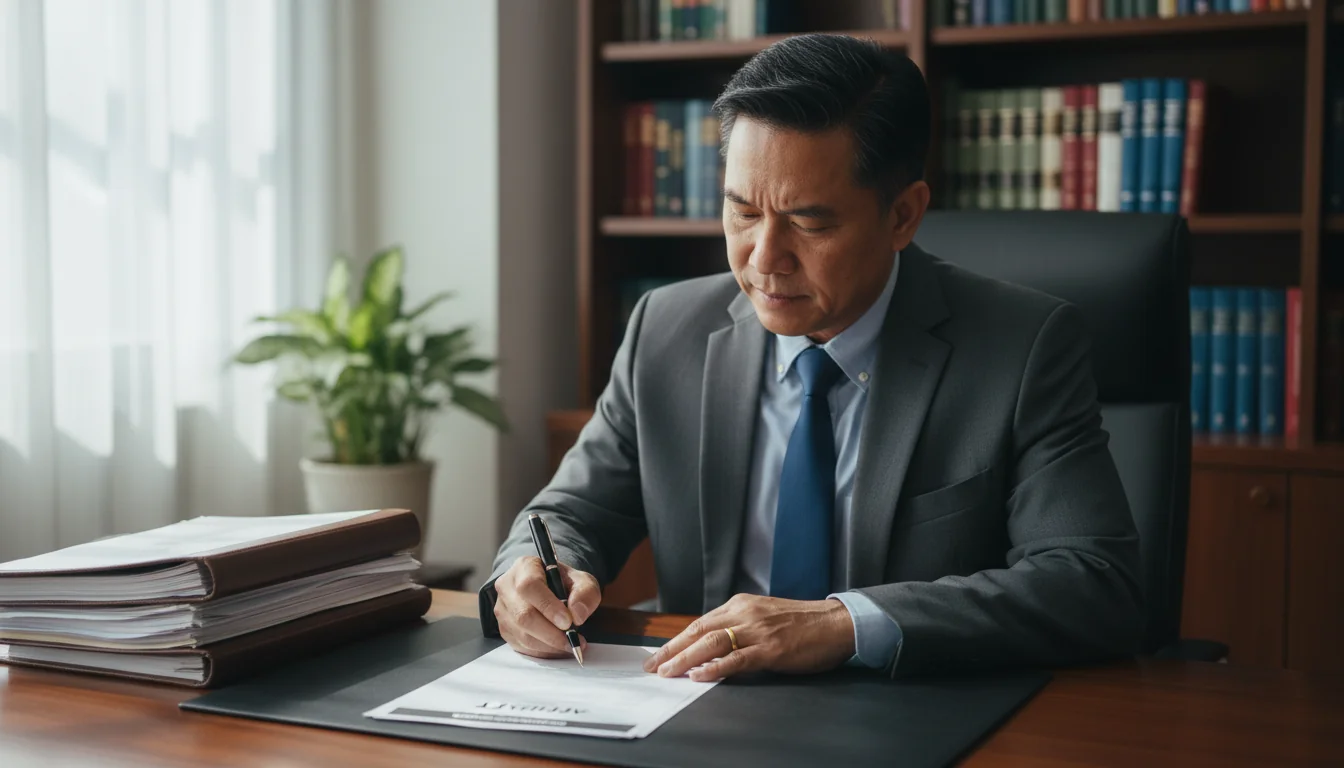 Person signing affidavit document