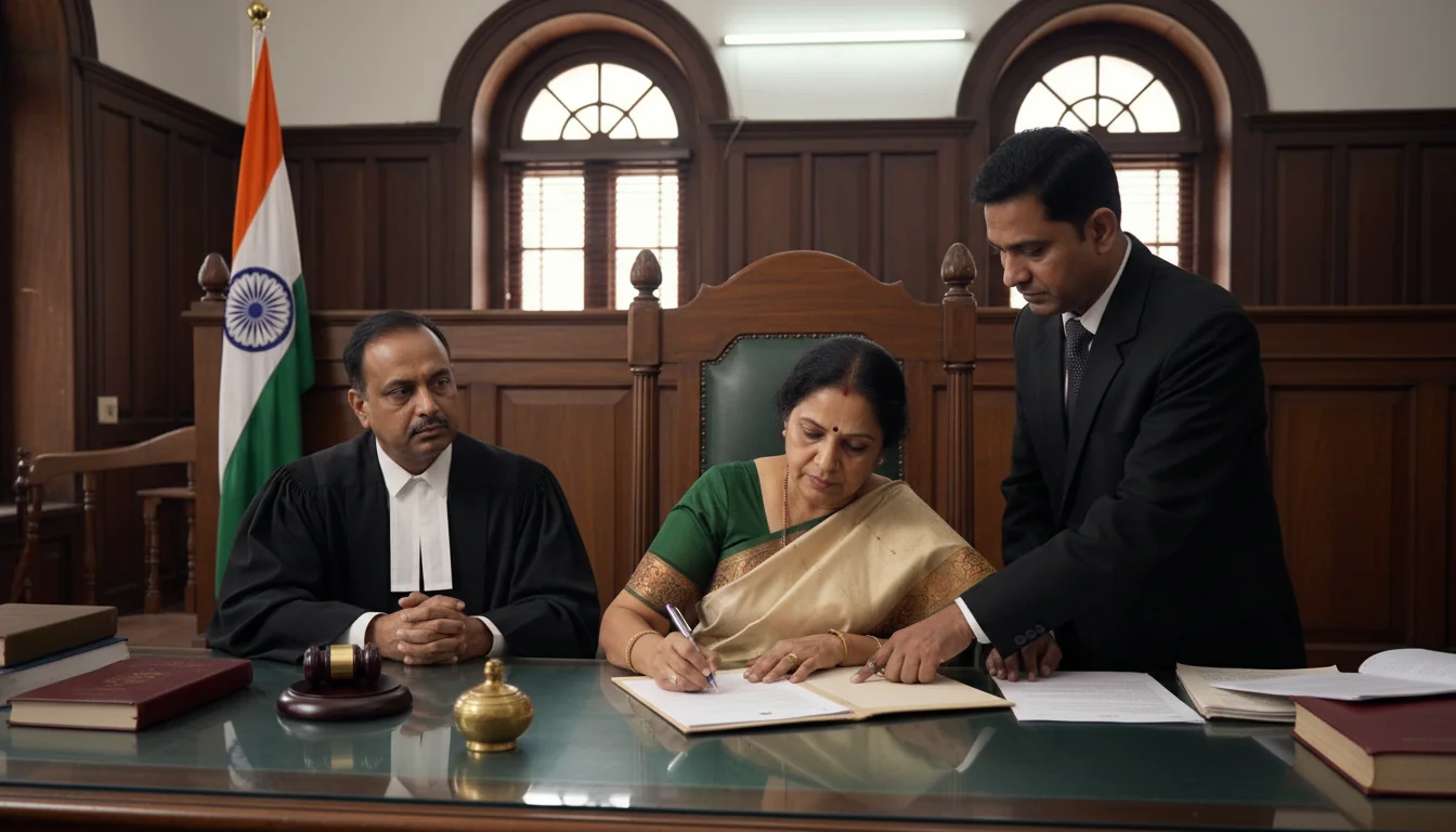 Affidavit signing in court