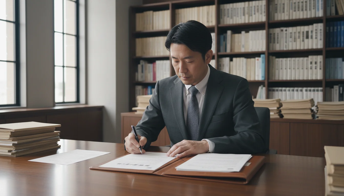 Signing 宣誓供述書 in courtroom