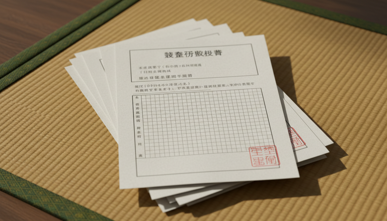 Stack of Japanese legal papers