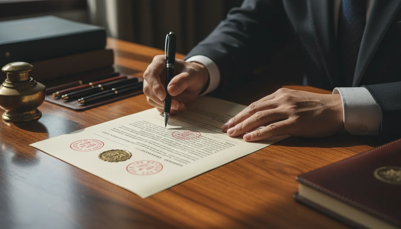 Signing legal affidavit document