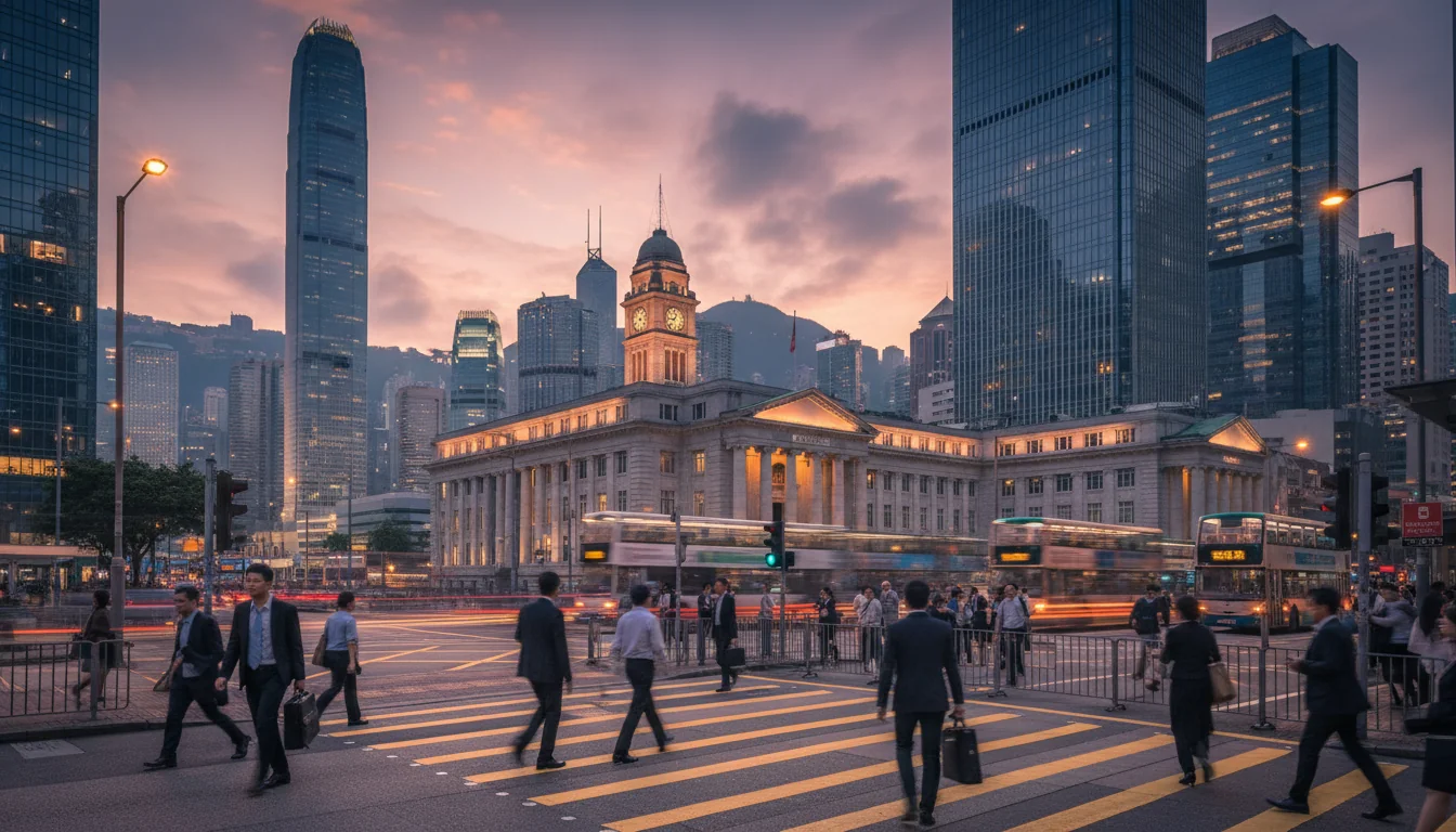Hong Kong skyline with legal buildings