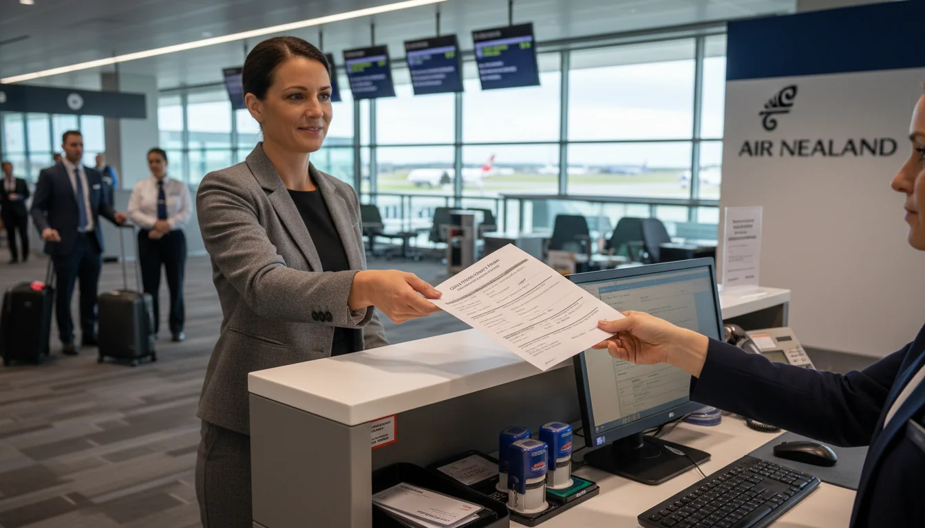 Presenting consent form at airport